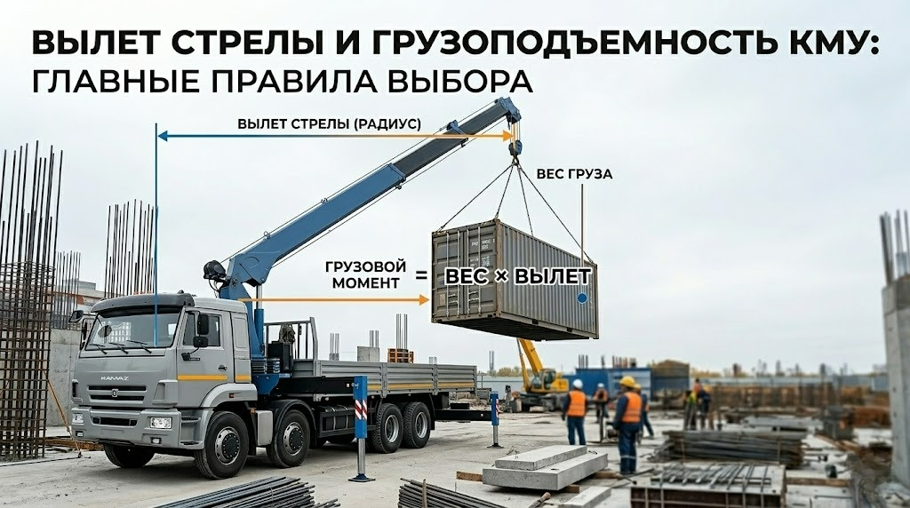 Вылет стрелы манипулятора: как он влияет на работу КМУ и выбор техники